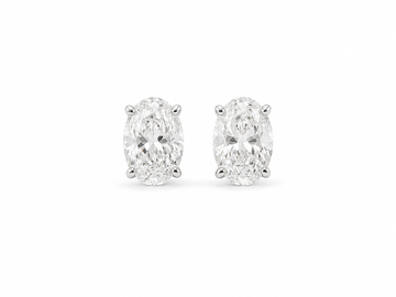 2 TCW Oval Lab-Grown Diamond Stud Earrings