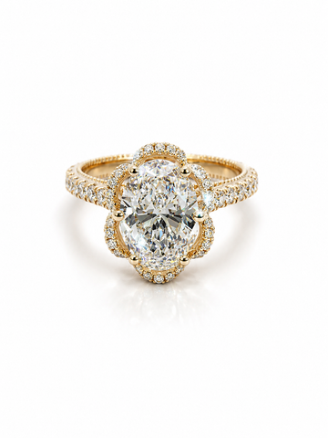 2.50 Ct Oval Halo Lab-Grown Diamond Ring