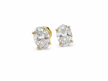 2 TCW Oval Lab-Grown Diamond Stud Earrings