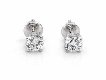 2 TCW Round Lab-Grown Diamond Stud Earrings
