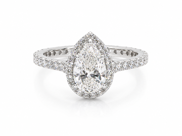 2.00 Ct Pear Halo Lab-Grown Diamond Ring